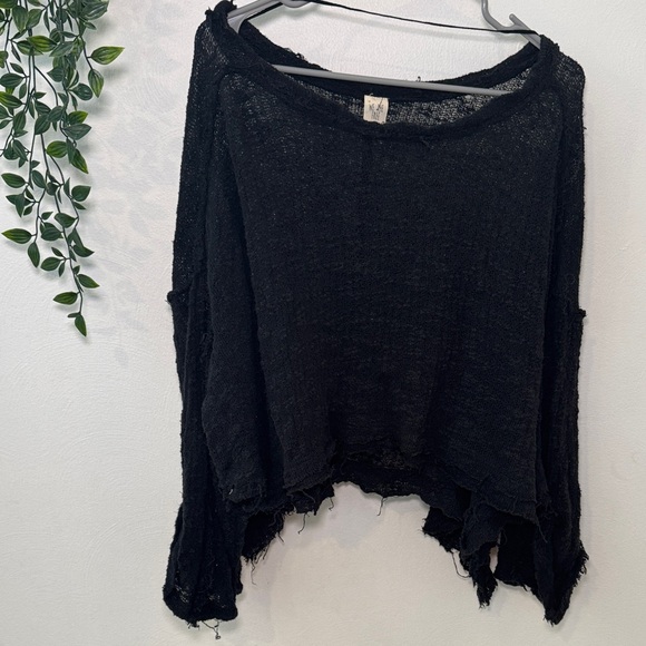 We The Free oversized Charcoal see through top - Picture 1 of 11